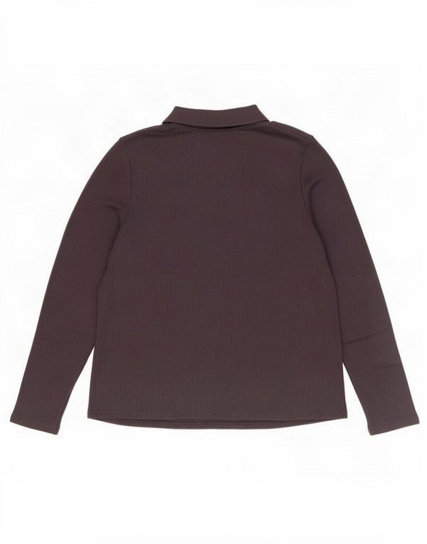 Tricou polo cu mânecă lungă pentru femei Marks & Spencer UK 18 XL Poliester violet