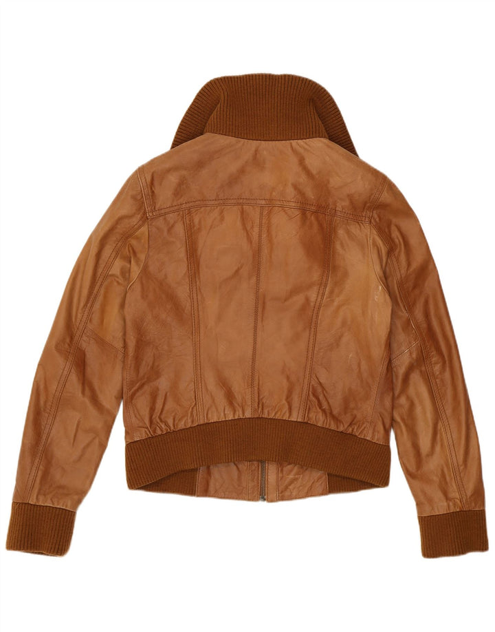 Jachetă de piele Bomber Pimkie pentru femei UK 12 Maro Mediu