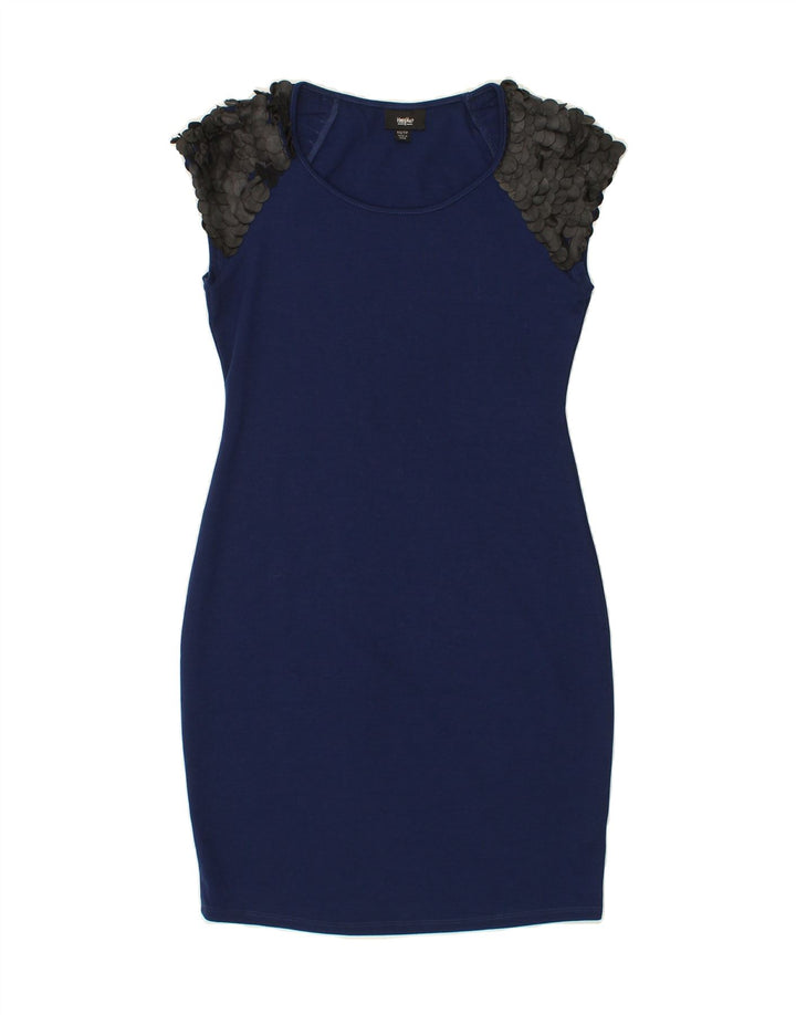 MOSSIMO Womens Bodycon Dress UK 6 XS Navy Blue Colourblock Polyester Vintage Mossimo and Second-Hand Mossimo from Messina Hembry 