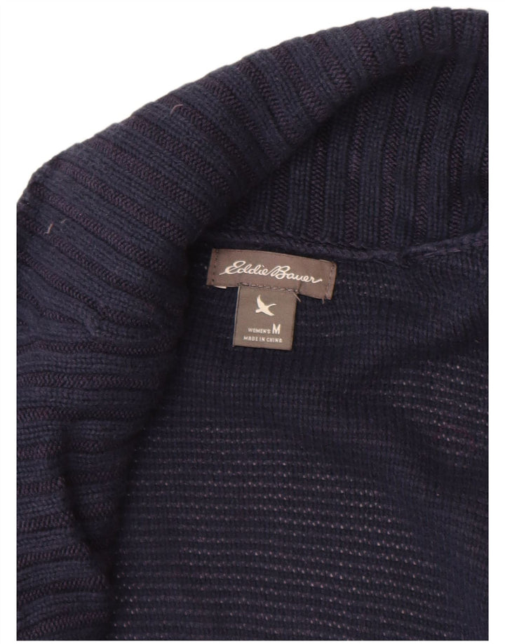 Pulover cardigan deschis pentru femei Eddie Bauer UK 12 Medium Bleumarin Rayon