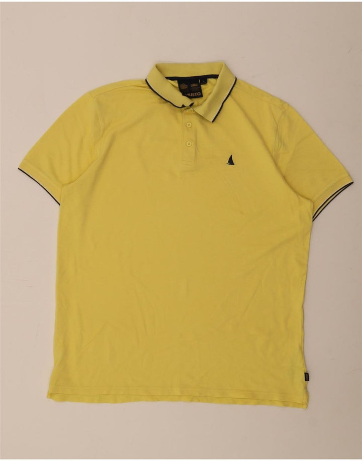 MUSTO Tricou polo pentru bărbați, bumbac galben mare