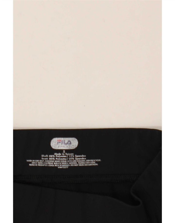 Pantaloni de trening Fila Capri pentru femei UK 10 Poliester negru mic