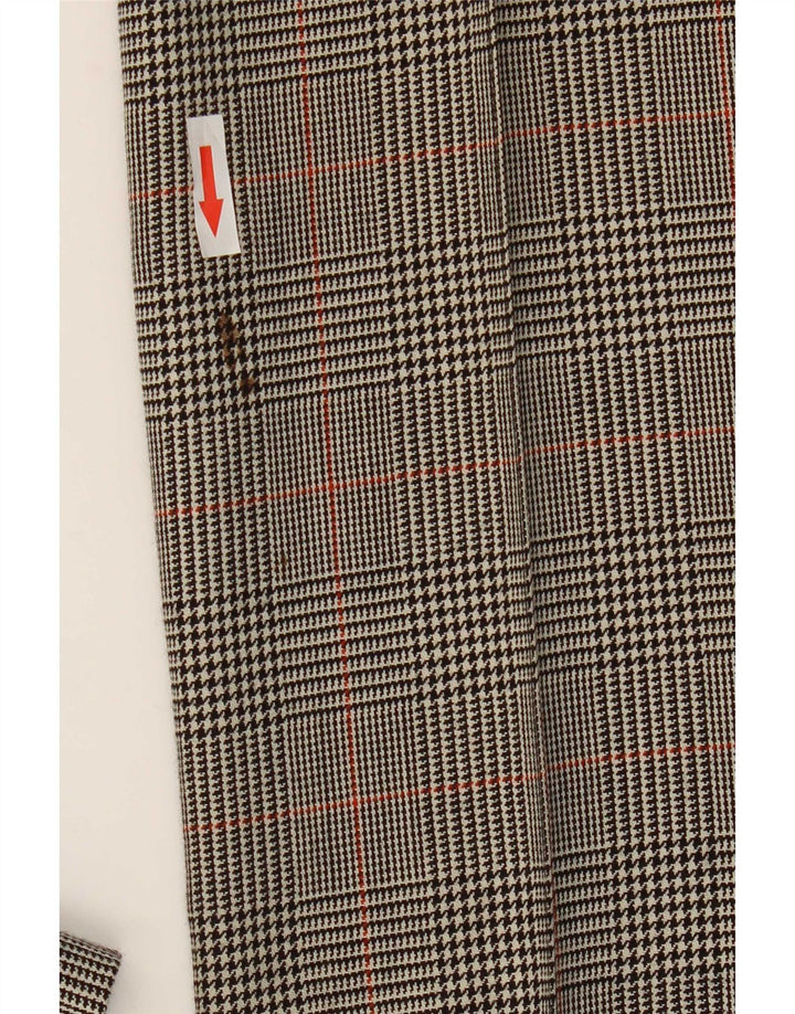 Pantaloni de costum pentru femei Bootcut Zara EU 38 Mici L28 L32 Lână gri Houndstooth