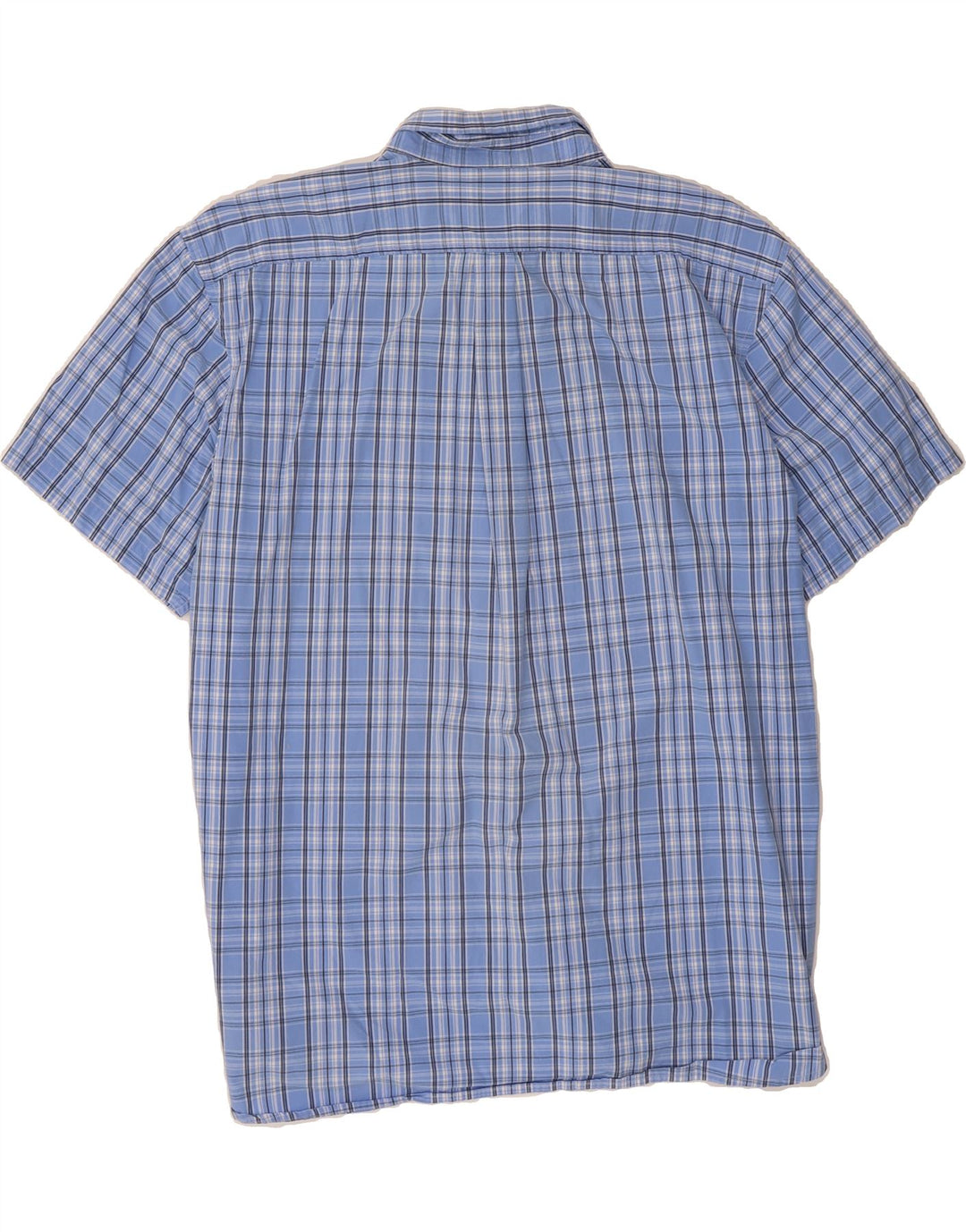 IZOD Mens Short Sleeve Shirt 2XL Blue Check Cotton Vintage Izod and Second-Hand Izod from Messina Hembry 