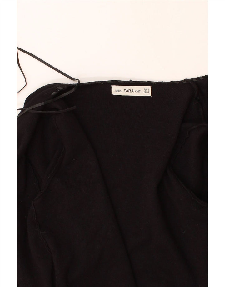ZARA Womens Open Cardigan Sweater UK 10 Small Black Polyester Vintage Zara and Second-Hand Zara from Messina Hembry 