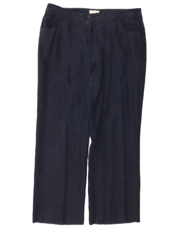 Pantaloni casual pentru femei Monsoon cu picioare largi UK 16 mare W36 L29 bleumarin in