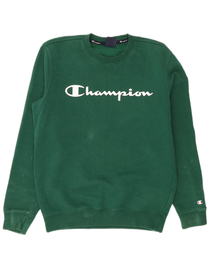 Pulover grafic pentru bărbați Champion, bumbac verde mediu