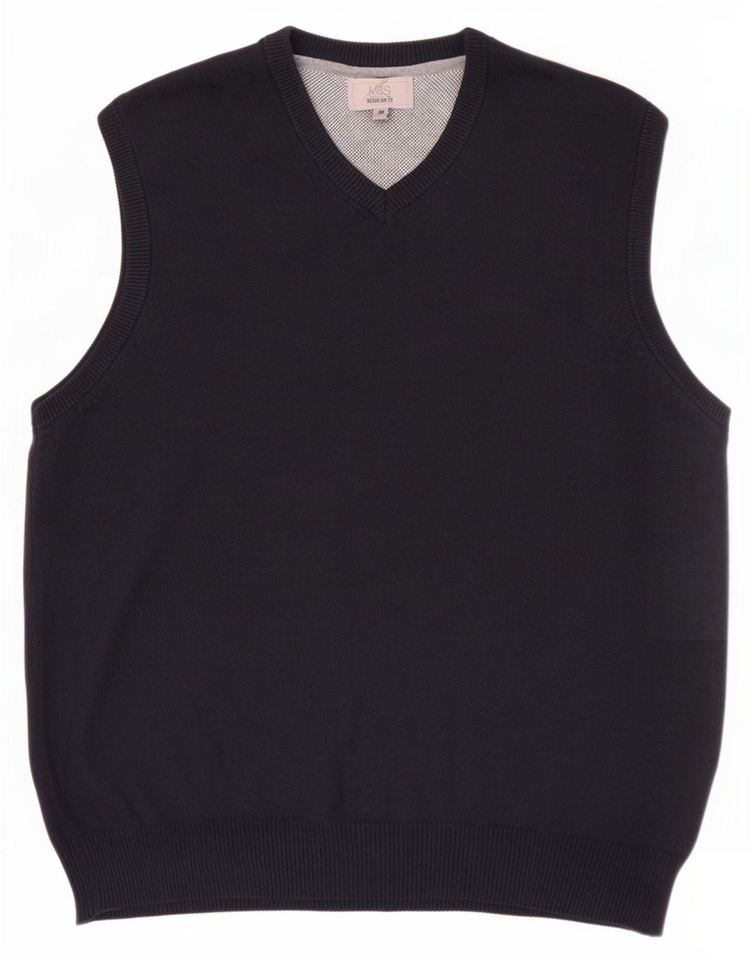 Marks & Spencer Mens Regular Fit Vest Tank Top Bumbac mediu bleumarin