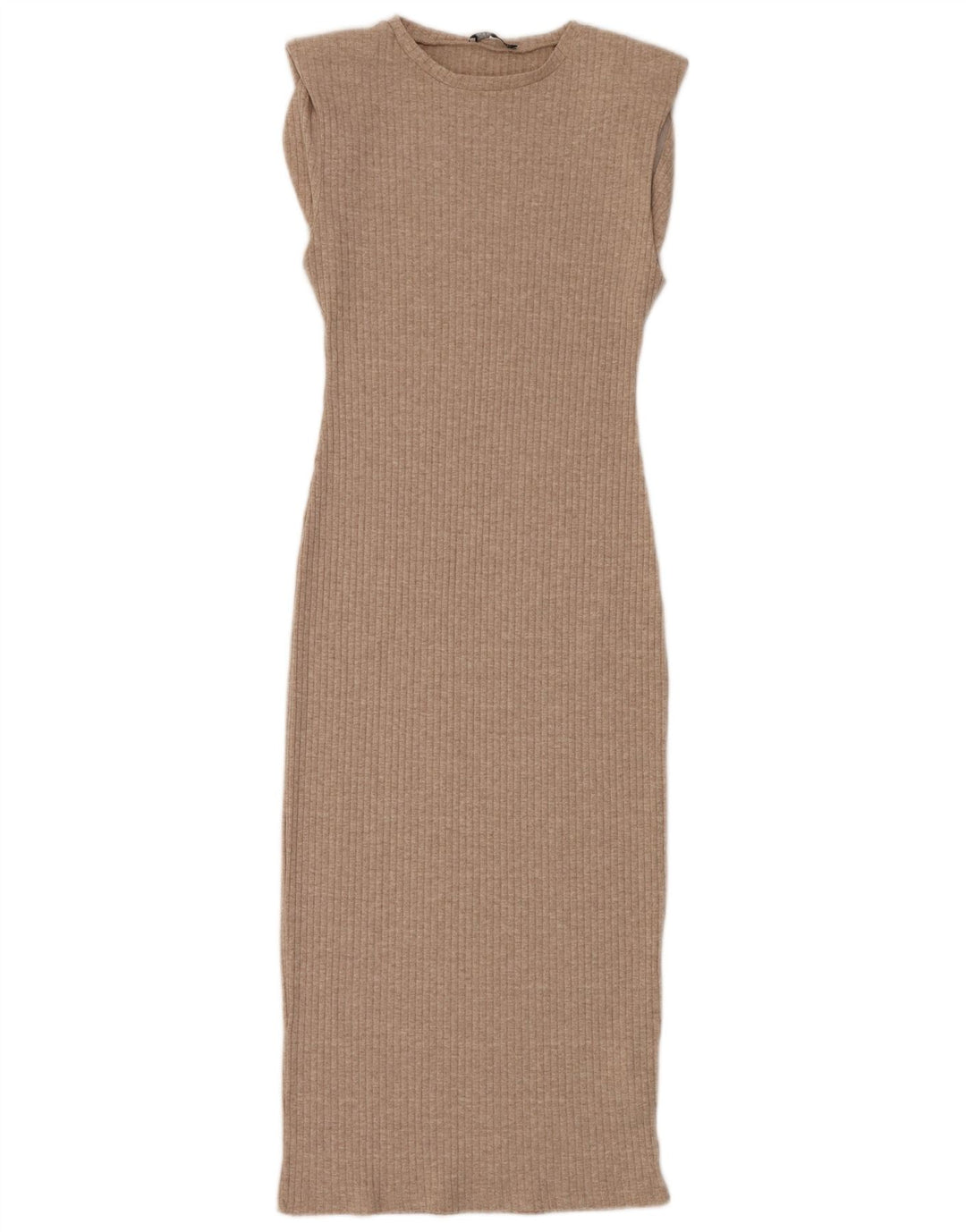 Rochie Maxi fără mâneci pentru femei Zara UK 12 Poliester Bej Mediu