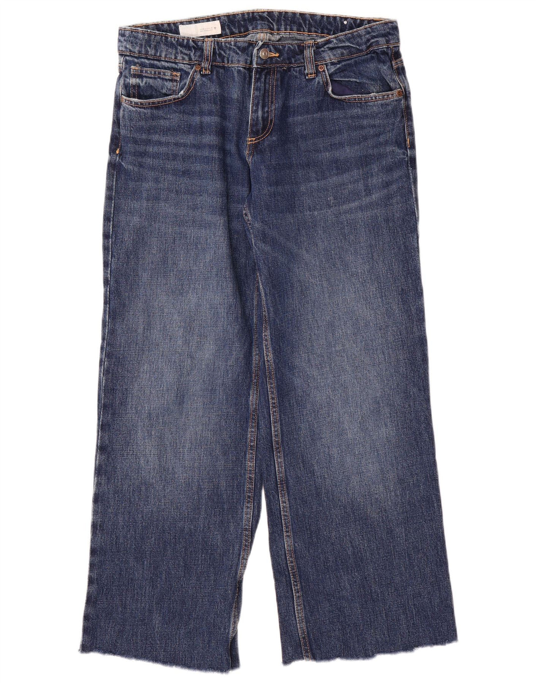 Blugi pentru femei Zara cu picioare late EU 40 Medium W30 L29 Bumbac albastru