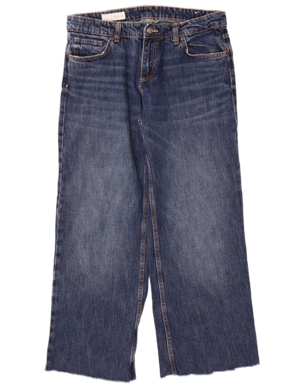 Blugi pentru femei Zara cu picioare late EU 40 Medium W30 L29 Bumbac albastru