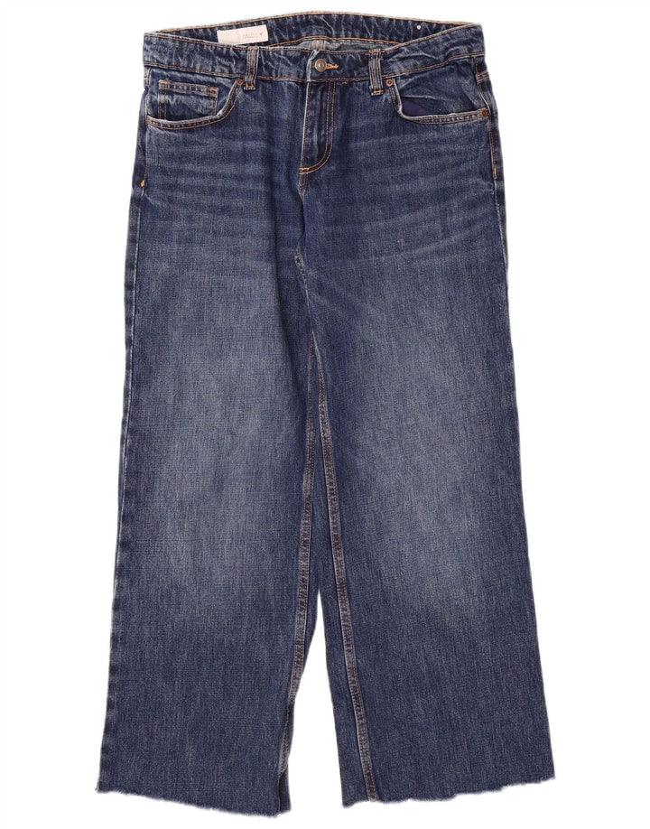 Blugi pentru femei Zara cu picioare late EU 40 Medium W30 L29 Bumbac albastru