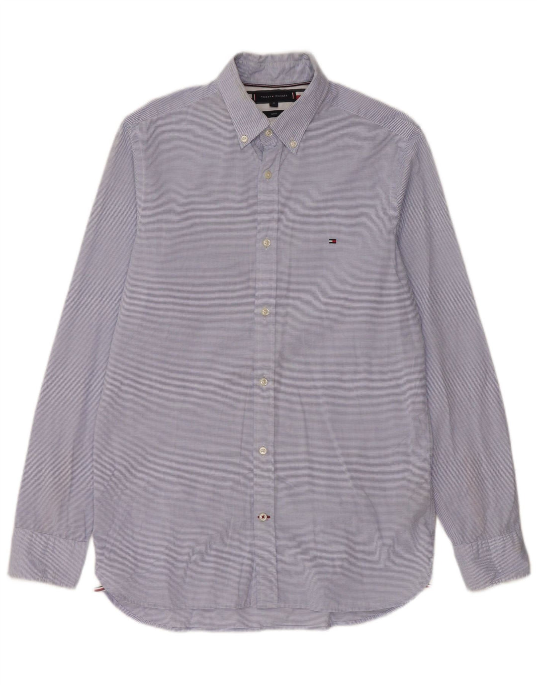 Cămașă pentru bărbați Tommy Hilfiger Slim Fit, bumbac cu dungi albastre medii