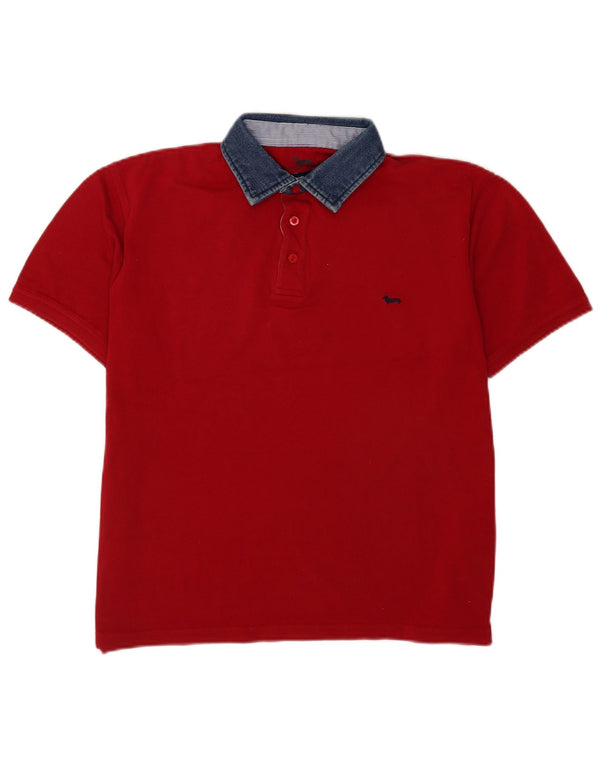 Harmont & Blaine Mens Regular Fit Rugby Polo Shirt XL Red Cotton