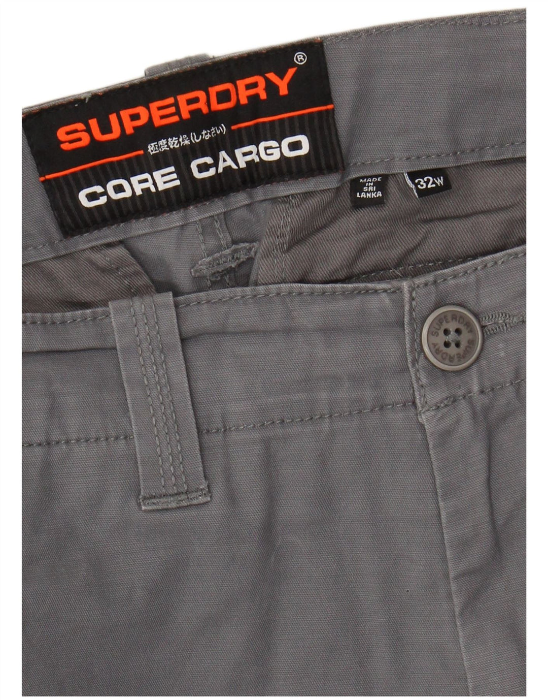 Pantaloni scurți cargo pentru bărbați SUPERDRY W32, bumbac gri mediu