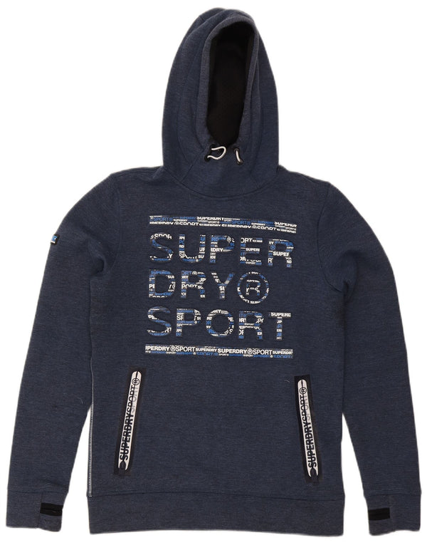 Pulover cu glugă grafic Superdry pentru bărbați, mic, albastru, poliester