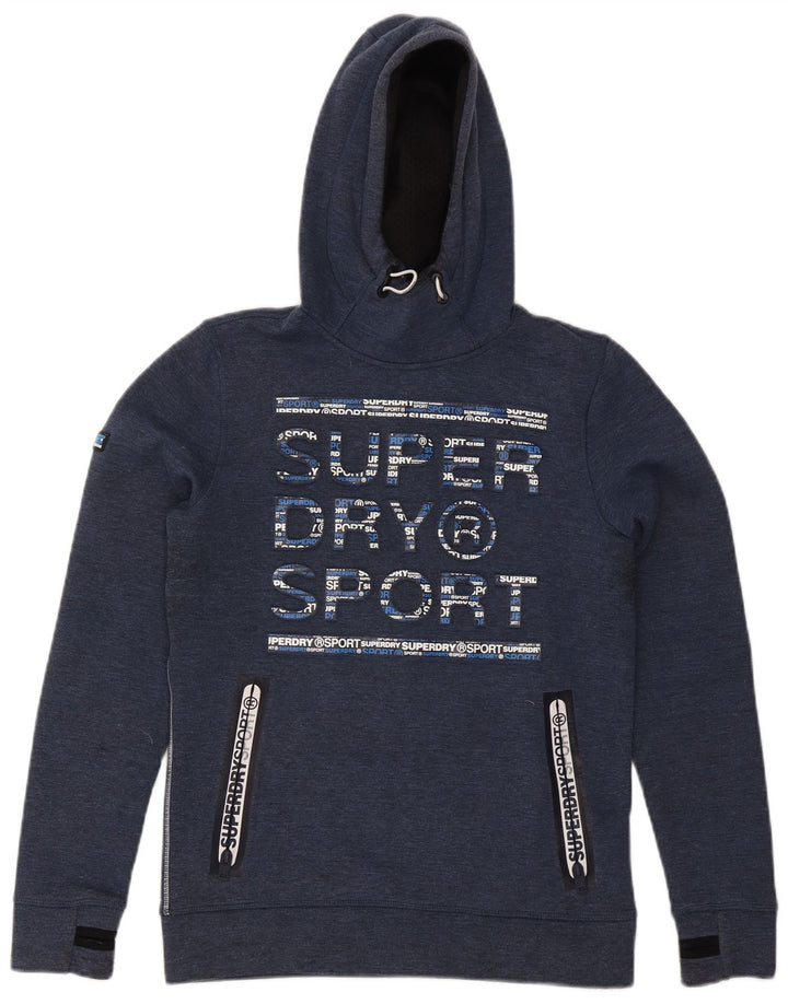 Pulover cu glugă grafic Superdry pentru bărbați, mic, albastru, poliester