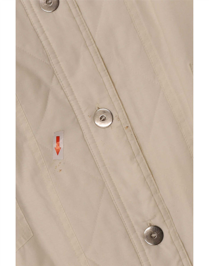 Jachetă căptușită vintage pentru femei UK 18 XL, bumbac alb