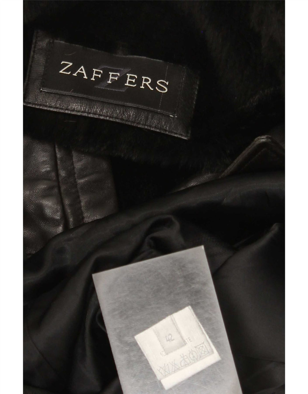 Palton din piele pentru femei Zaffers IT 42 Medium Negru
