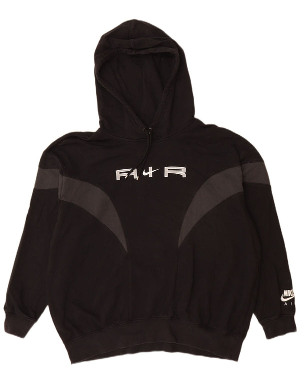 Pulover Nike pentru bărbați cu glugă grafică, mic, negru, bumbac color bloc