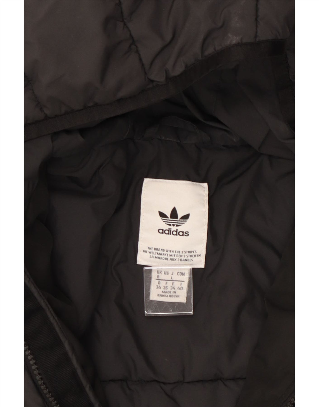 Jachetă căptușită cu glugă ADIDAS UK 8 Poliester negru mic