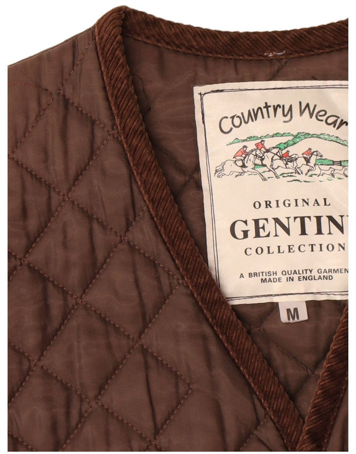 Gilet vintage pentru bărbați matlasat UK 38 Medium Brown Poliester