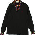 CONTE OF FLORENCE Womens Zip Neck Top Long Sleeve IT 44 Medium Black Vintage Conte of Florence and Second-Hand Conte of Florence from Messina Hembry 