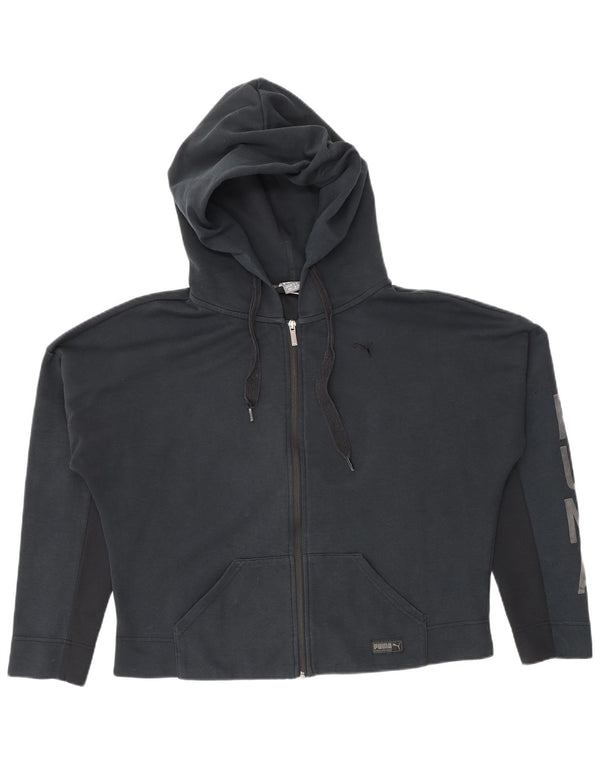 Pulover Puma Graphic Zip pentru femei UK 12 Medium Bleumarin Colorblock