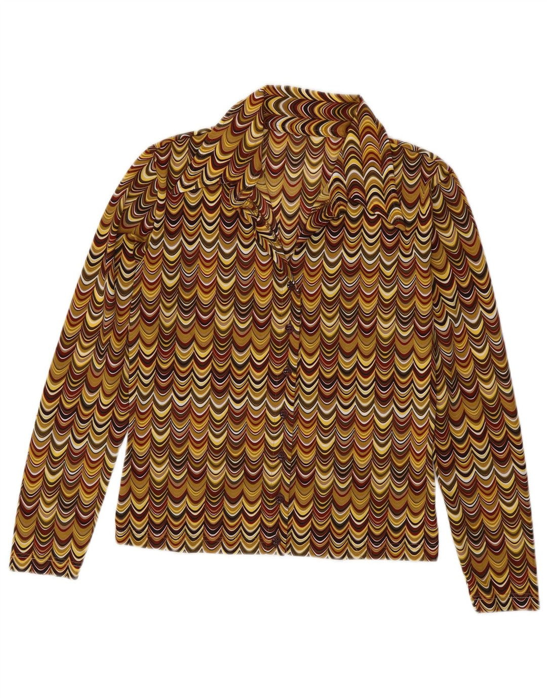 Bluză de cămașă vintage pentru femei UK 12 Medium Multicolor Geometric