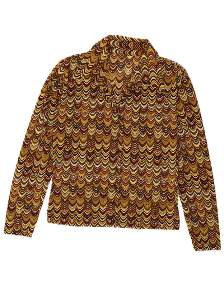 Bluză de cămașă vintage pentru femei UK 12 Medium Multicolor Geometric