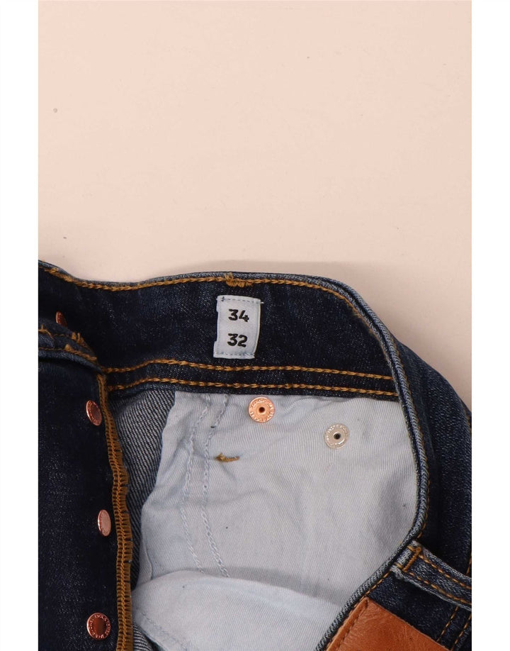 Blugi slim pentru bărbați Jack & Jones W34 L32 Bumbac albastru