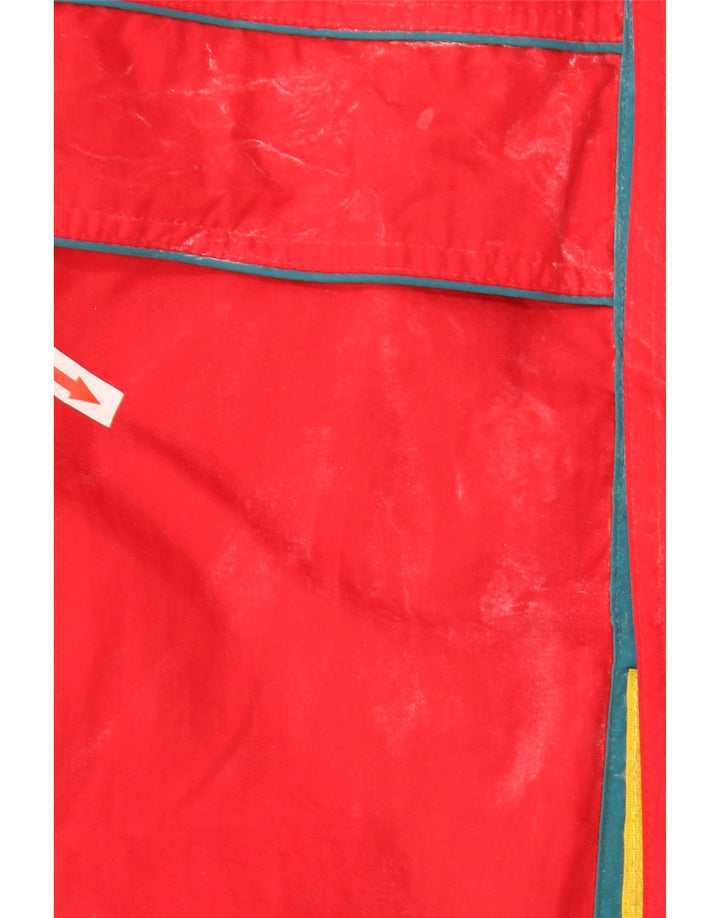 Jachetă de schi cu glugă vintage pentru bărbați UK 42 XL Poliester color bloc roșu