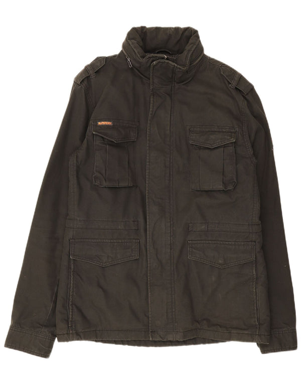 Jachetă militară cu glugă Superdry pentru bărbați UK 40, mare, negru, bumbac