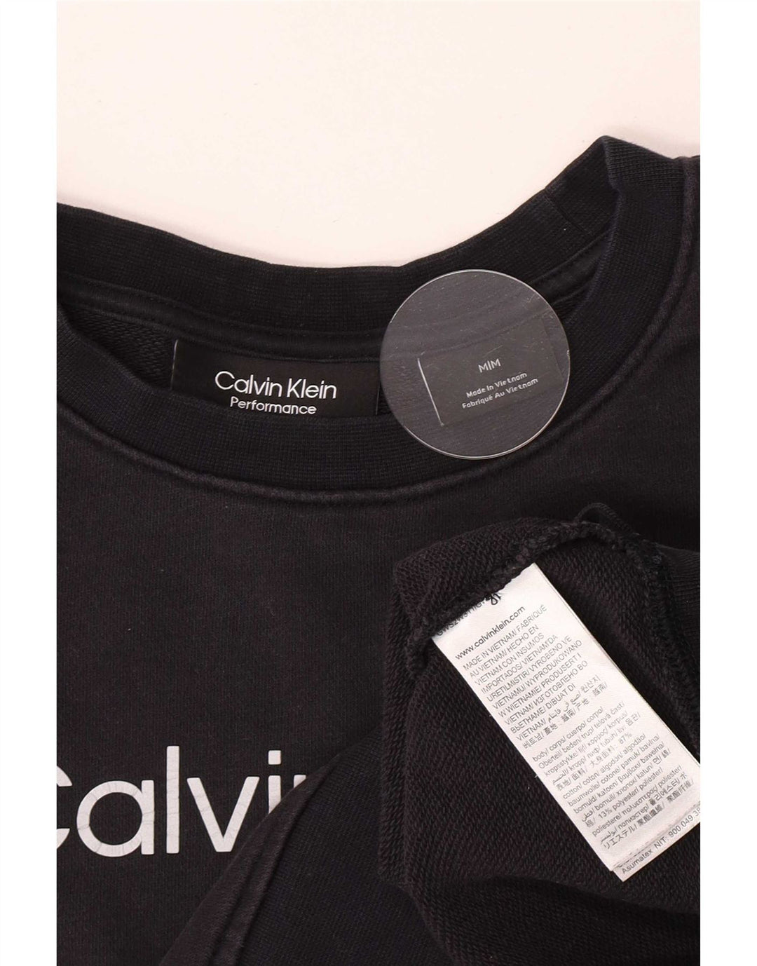Pulover Calvin Klein pentru damă cu grafic Crop Pulover UK 14 Medium Bleumarin