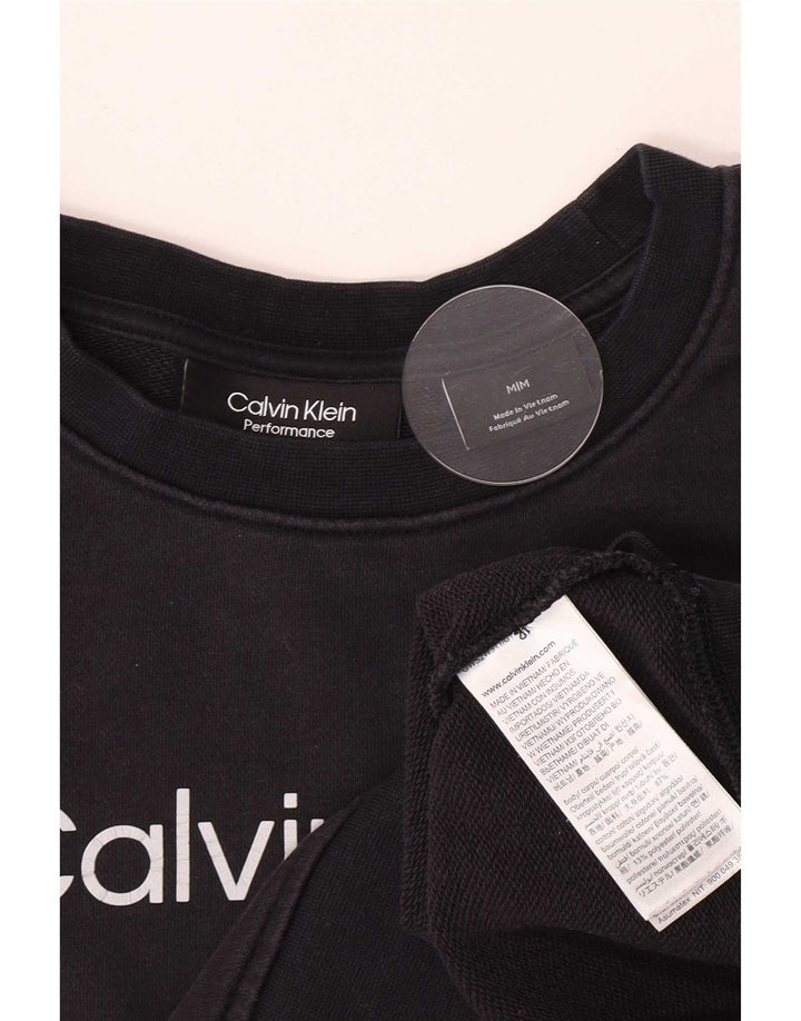 Pulover Calvin Klein pentru damă cu grafic Crop Pulover UK 14 Medium Bleumarin