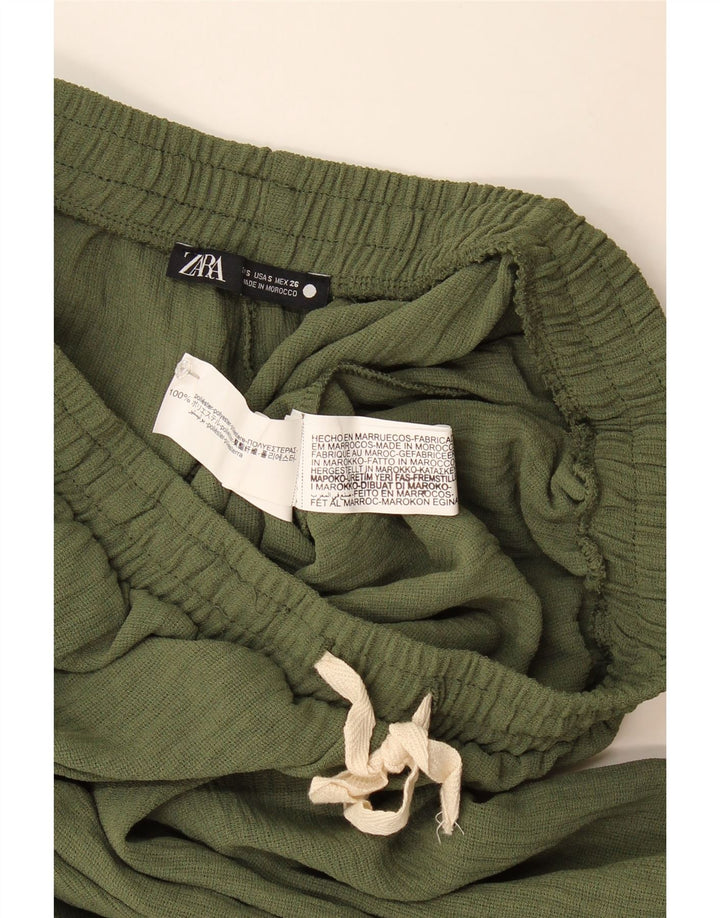 Pantaloni de jogging pentru femei Zara Pantaloni casual Mici Kaki Poliester