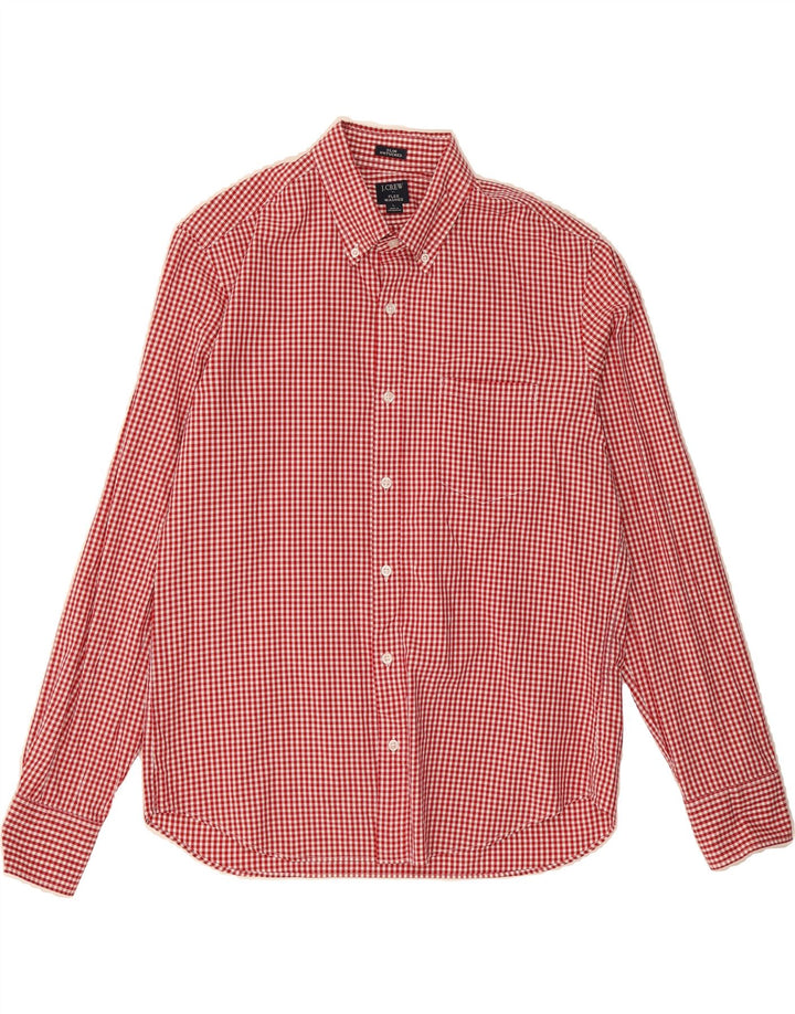 J. CREW Mens Flex Slim Shirt Large Red Gingham Cotton Vintage J. Crew and Second-Hand J. Crew from Messina Hembry 