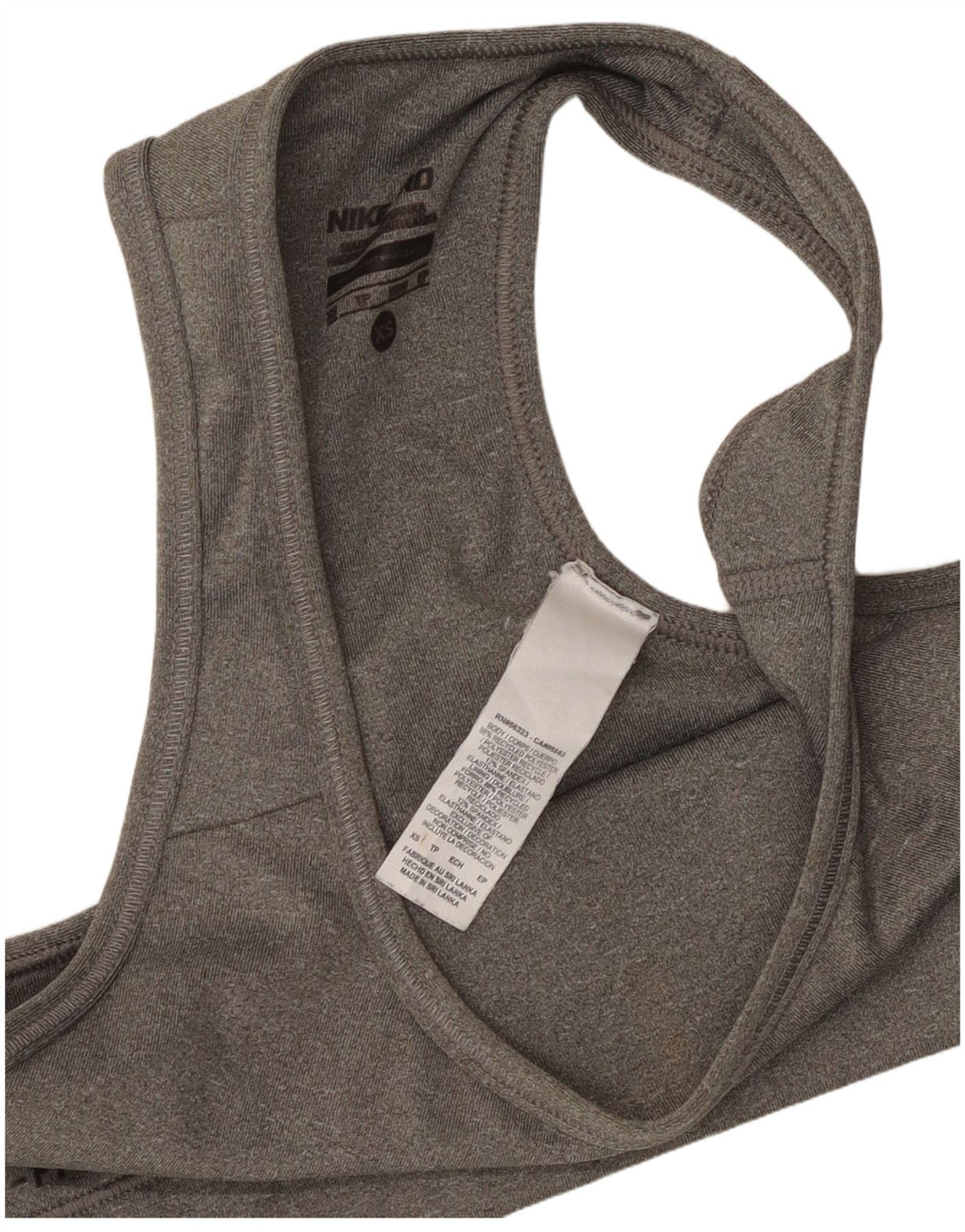 Top sutien sport Nike Dri Fit pentru femei XS poliester gri