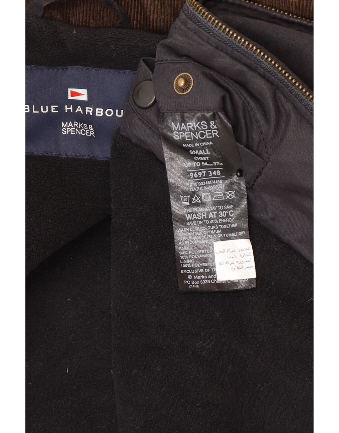 Jachetă de vânt pentru bărbați Marks & Spencer UK 36 Poliester bleumarin mic