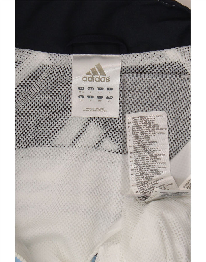 Jachetă de trening pentru bărbați Adidas UK 44/46, mare, alb, poliester color bloc