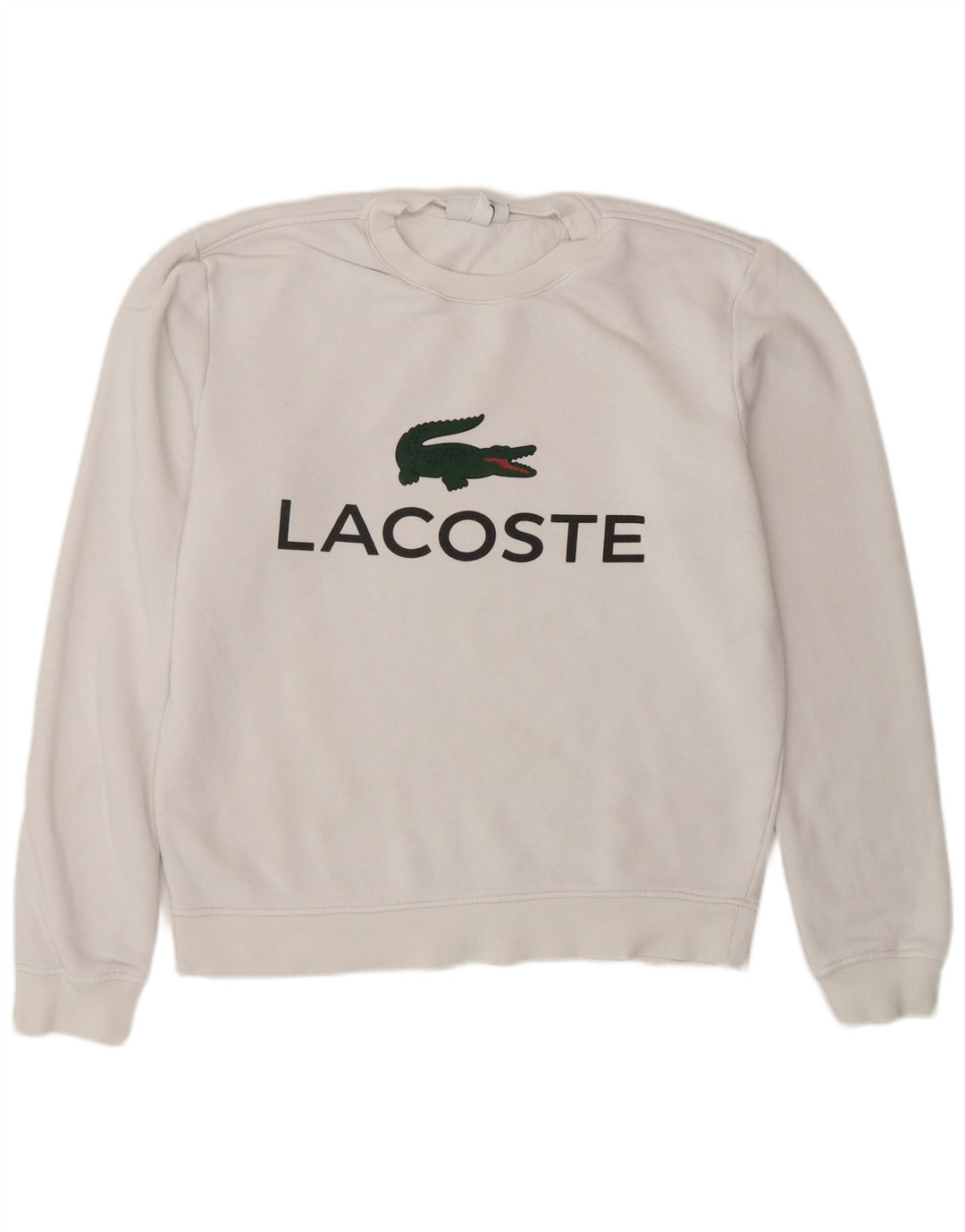 Hanorac grafic pentru bărbați Lacoste Pulover Mărimea 3 Bumbac alb mic