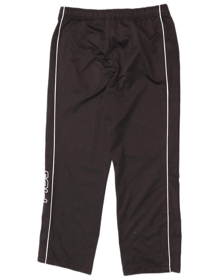 Pantaloni de trening Fila pentru bărbați cu grafică, poliester cu dungi medii, negre