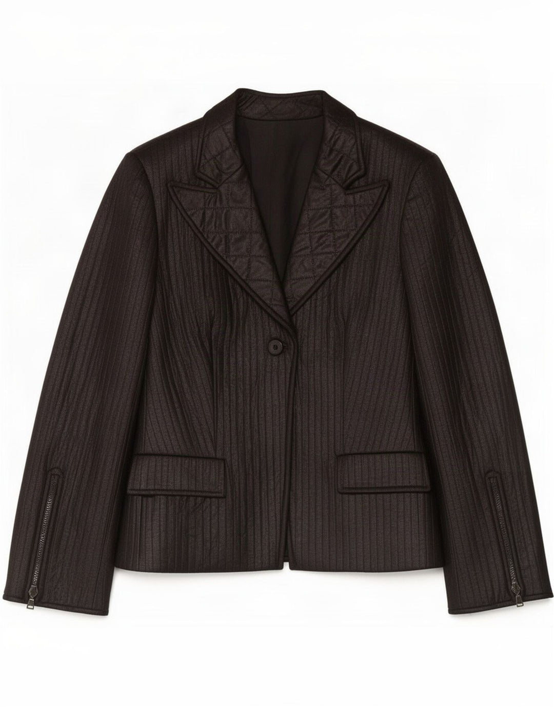 Vintage Womens 1 Button Blazer Jacket IT 48 XL Black Poliester