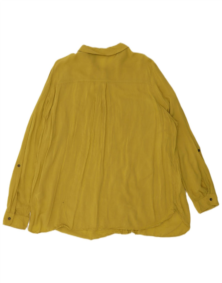 Bluză cămașă pentru femei Marks & Spencer UK 20 2XL Viscoză galbenă