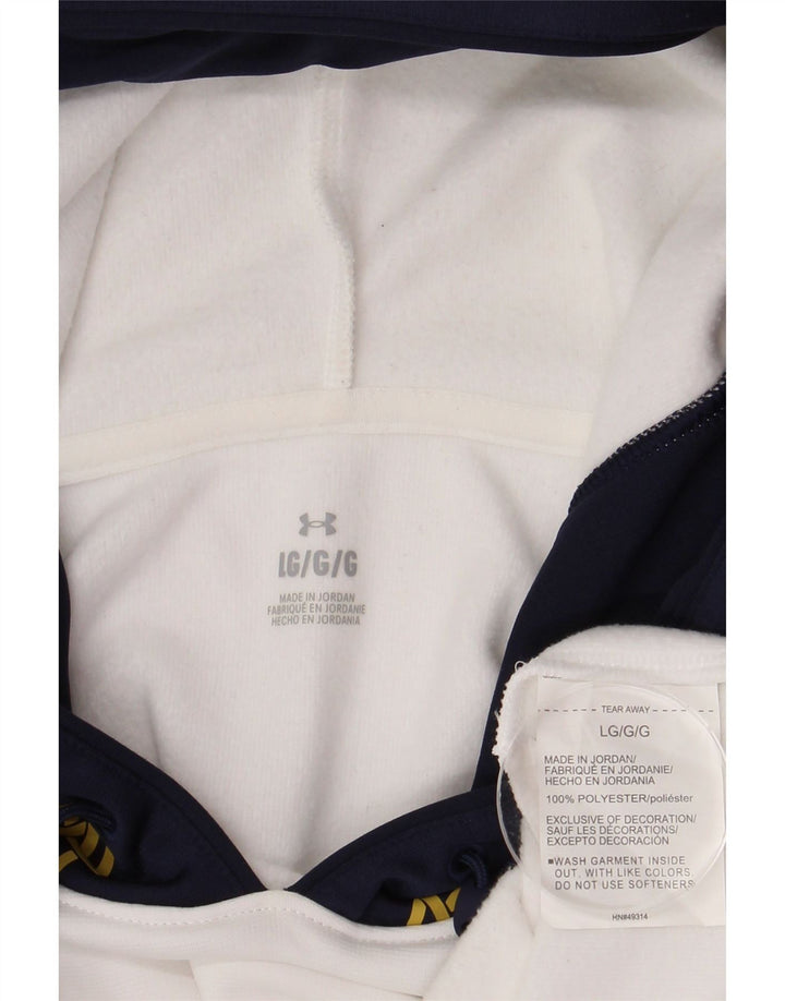 Pulover cu glugă grafic pentru bărbați UNDER ARMOUR, mare, alb, din poliester