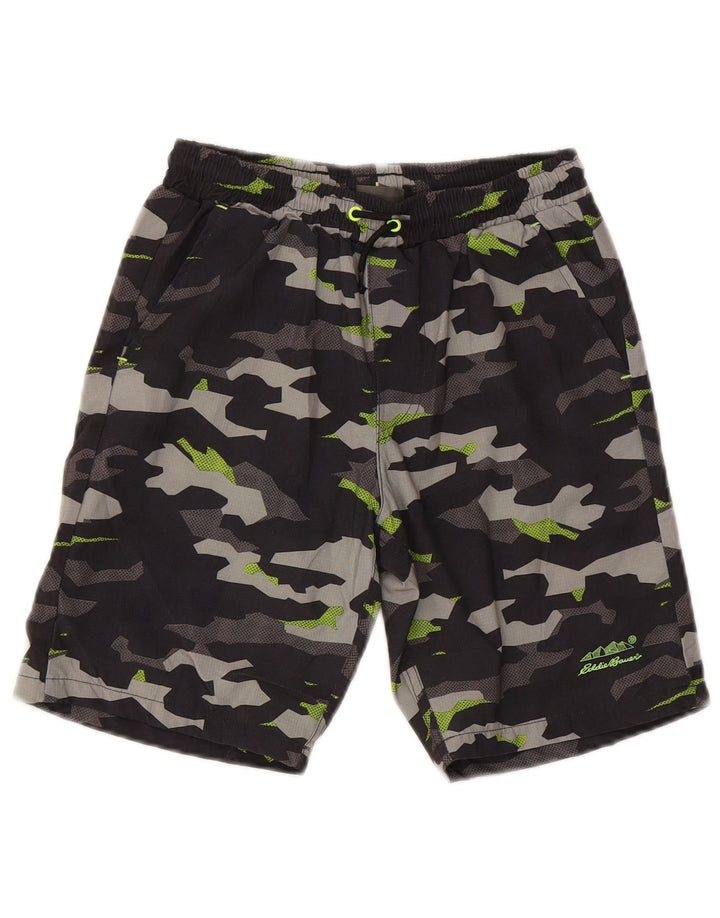 Eddie Bauer Pantaloni scurți de înot pentru băieți 10-11 ani, camuflaj mediu negru