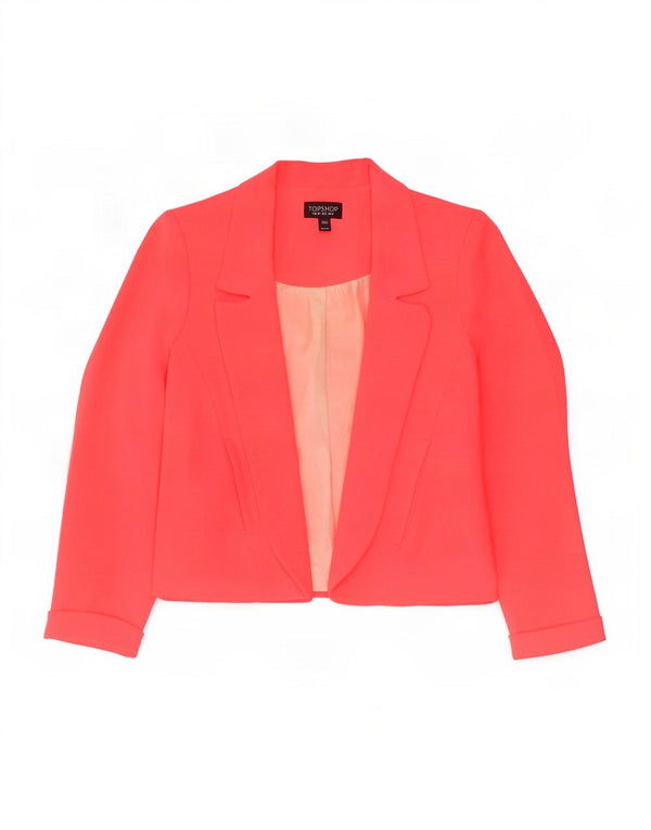 Jachetă Topshop pentru femei Crop Open Blazer UK 6 XS Poliester roz