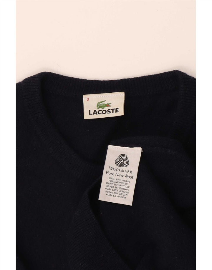 Pulover pentru bărbați Lacoste cu decolteu triplu, mărimea 3, lână nouă, albastru bleumarin