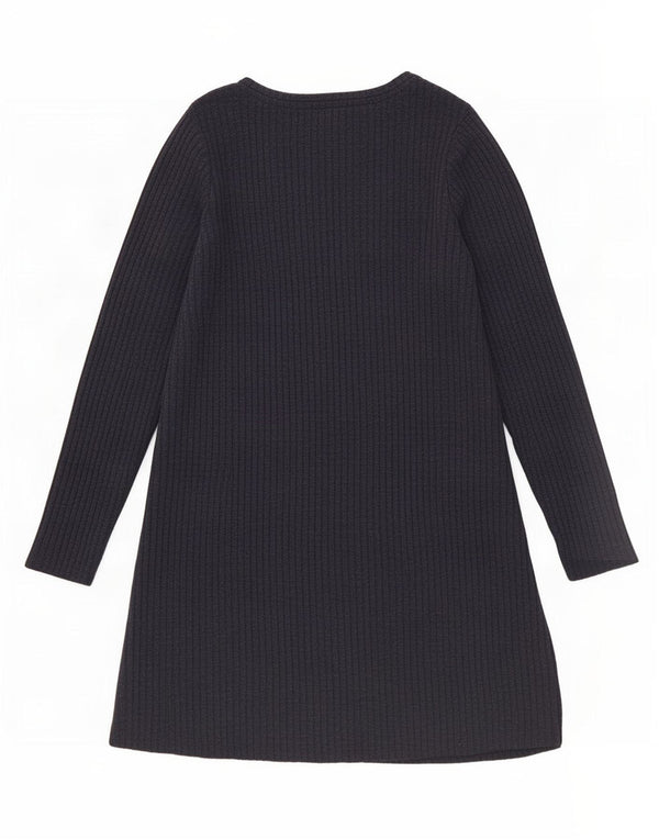 Marks & Spencer Womens Long Sleeve Basic Dress UK 16 Large Navy Blue