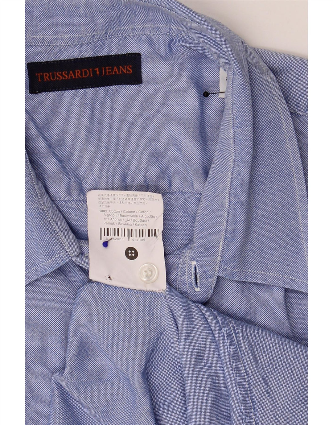 Cămașă pentru bărbați Trussardi Jeans Mărimea 43 XL Bumbac albastru